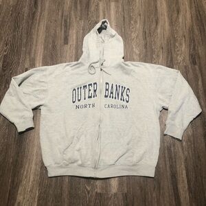 Pacific & Co. Outer Banks North Carolina Full Zip Hoodie Gray 2X-Large